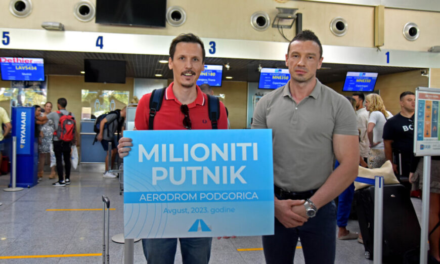 Marko je milioniti putnik na Aerodromu Podgorica