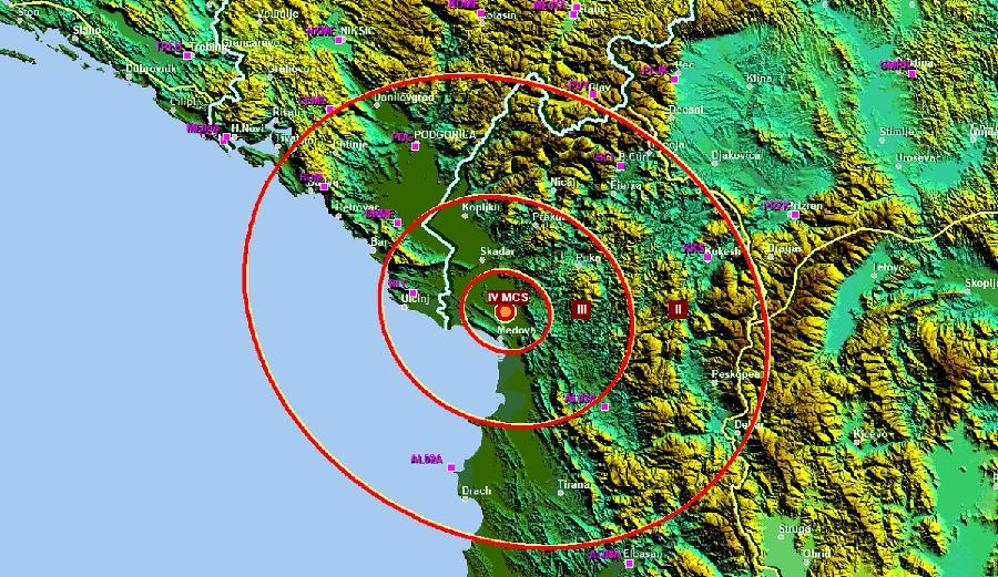 Slabiji zemljotres u Albaniji, osjetio se i u Crnoj Gori