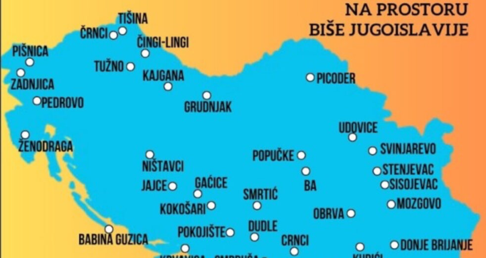 Zanimljivi nazivi mjesta bivše Jugoslavije:Pišnica, Zadnjica, Pedrovo, Ženodraga…