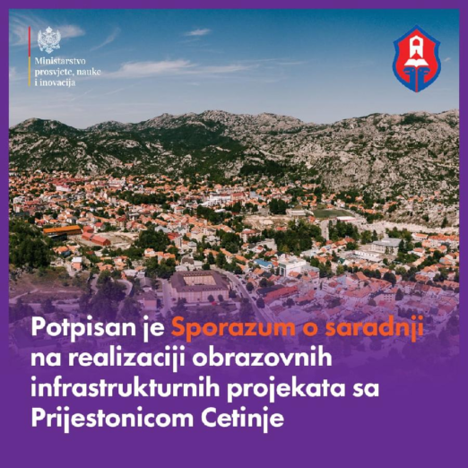 Potpisan Sporazum o rekonstrukciji škole i vrtića na Cetinju