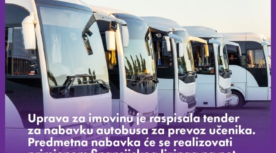 MPNI: Raspisan tender za nabavku autobusa za prevoz učenika