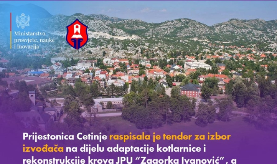 Raspisan tender za obnovu konlarnice i krova na cetinjskom vrtiću