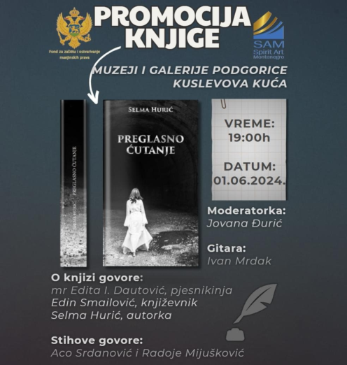 Promocija zbirke pjesama ,,Preglasno ćutanje” sjutra u Podgorici