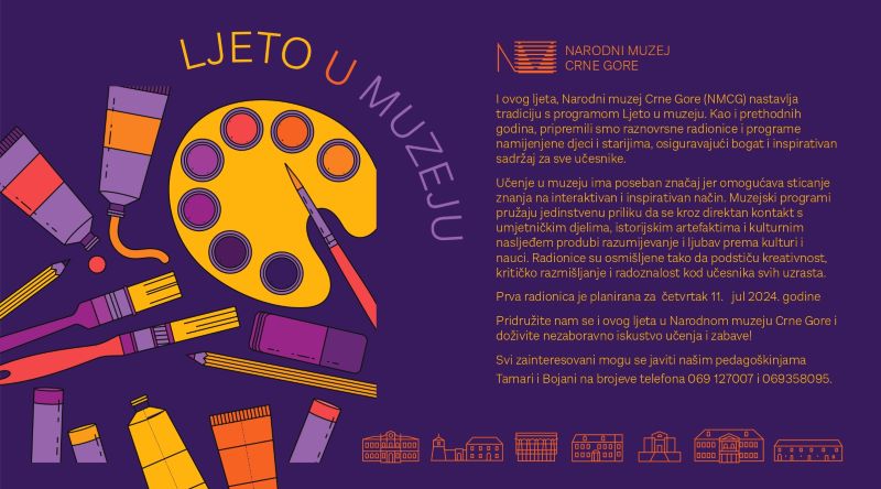 Ljeto u muzeju: Narodni muzej Crne Gore organizuje edukativno-kreativne radionice