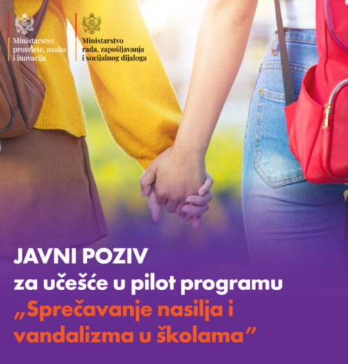 Raspisan poziv za učešće u pilot programu “Sprečavanje nasilja i vandalizma u školama”