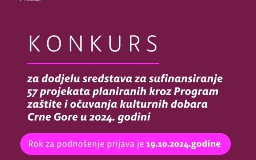 Konkurs za dodjelu sredstava za sufinansiranje 57 projekata