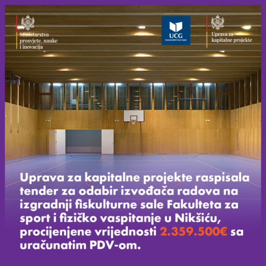 Gradi se sala na Fakultetu za sport u Nikšiću