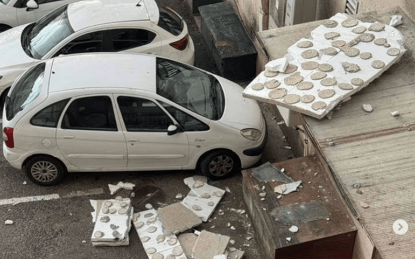 Pala fasada u centru Podgorice